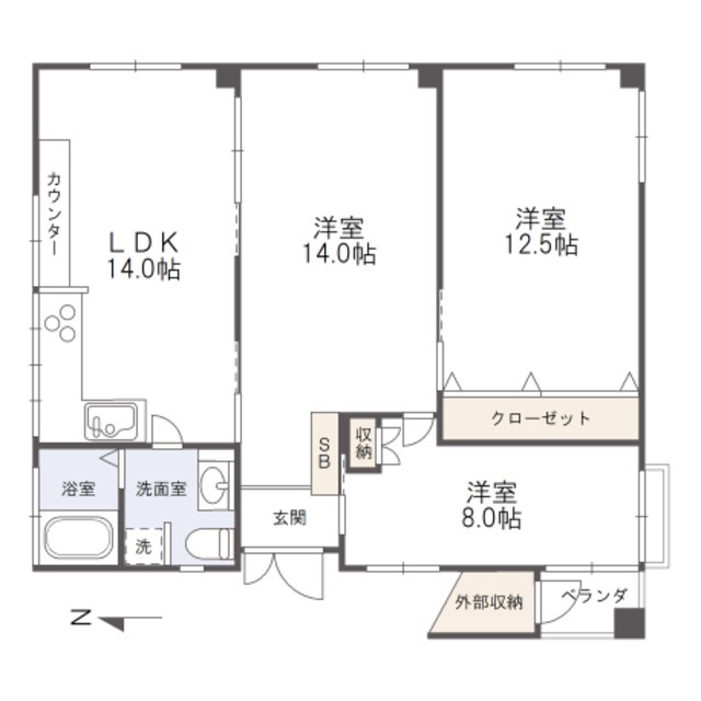 渡辺ビル　２階の間取り