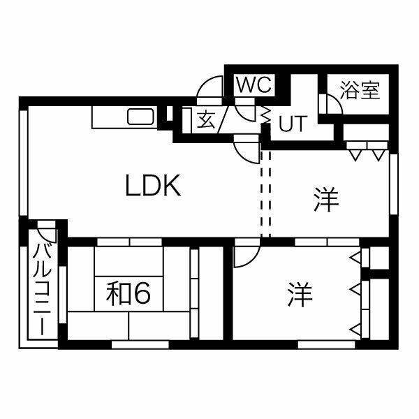 札幌市白石区本通のマンションの間取り