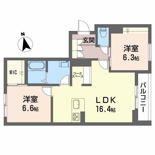 長岡市土合のマンションの間取り