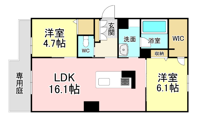 シャーメゾン城野駅前の間取り