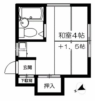 世田谷区上馬のアパートの間取り