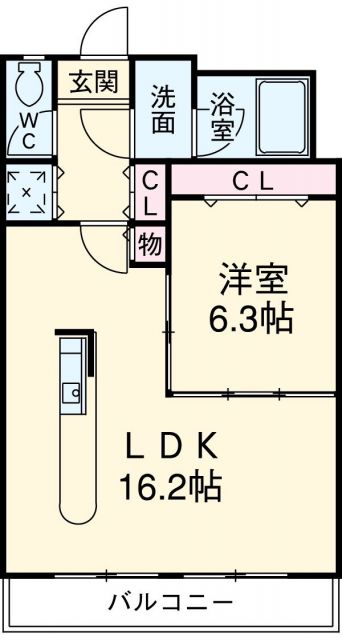 名古屋市中川区野田のマンションの間取り