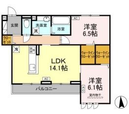 倉敷市日吉町のアパートの間取り