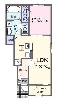 備前市伊部のアパートの間取り