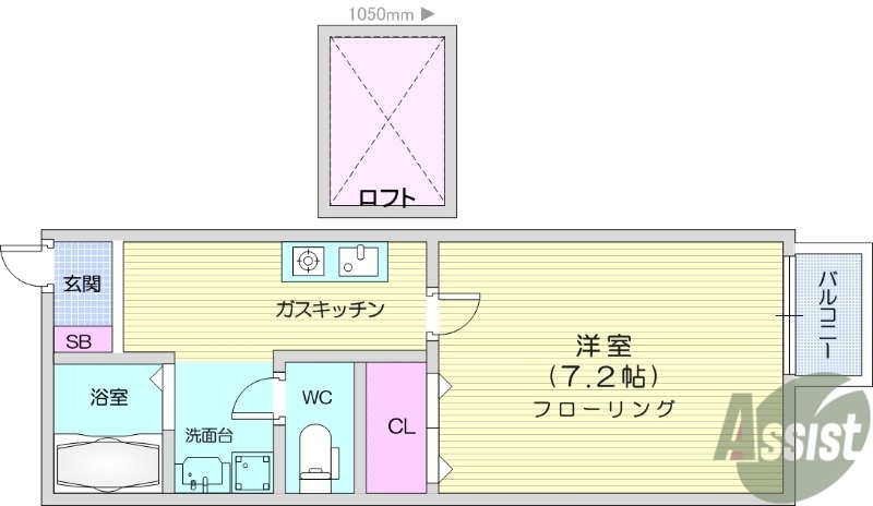 仙台市青葉区国見のアパートの間取り