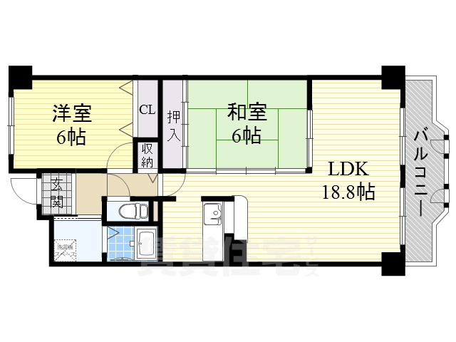 豊中市上新田のマンションの間取り