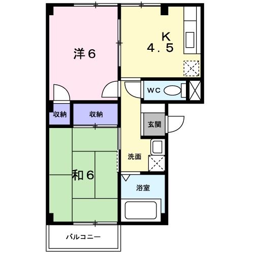 新潟市江南区曙町のアパートの間取り