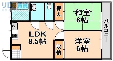 伊丹市南野のマンションの間取り