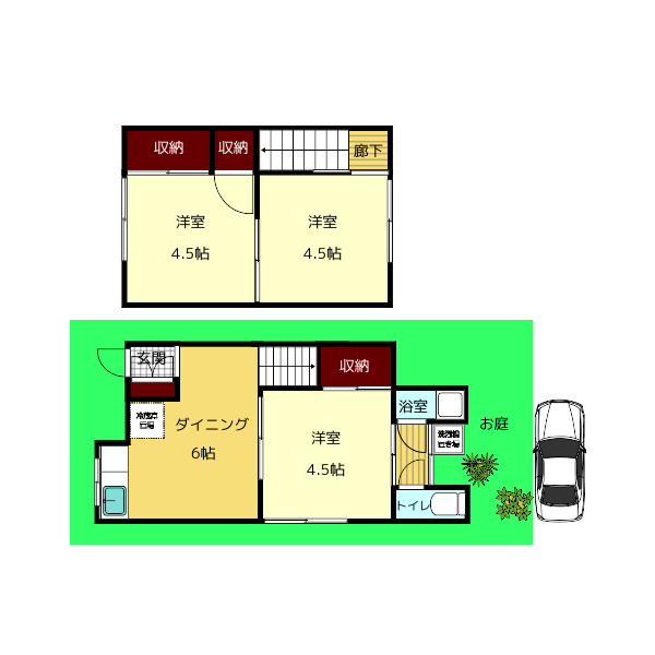 奈良県生駒市俵口町（一戸建）の賃貸物件の間取り