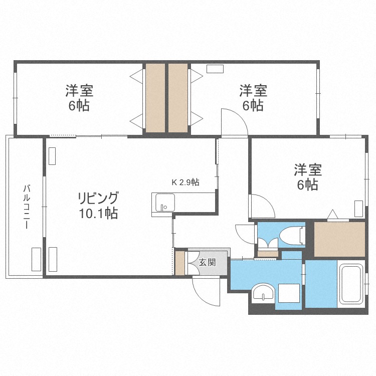 グランメール石山通の間取り