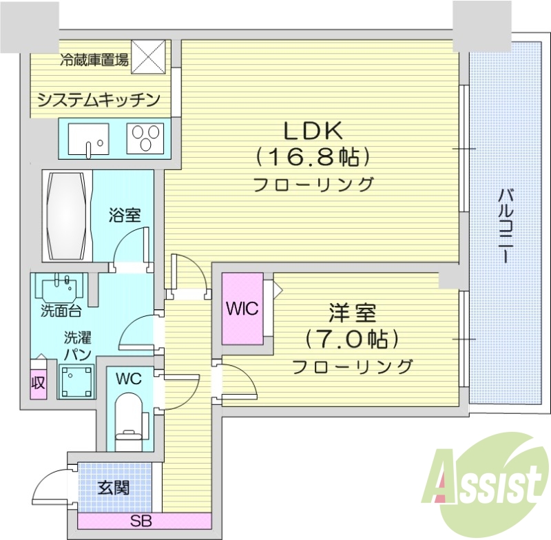 札幌市北区北八条西のマンションの間取り