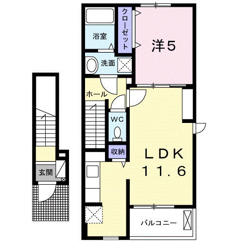 高松市木太町のアパートの間取り