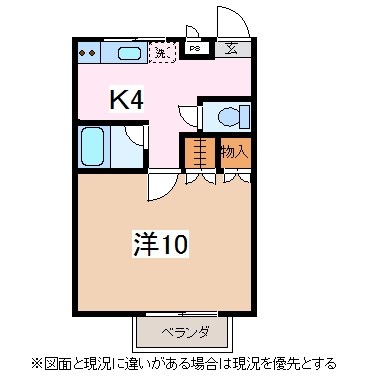 松本市大字新村のアパートの間取り