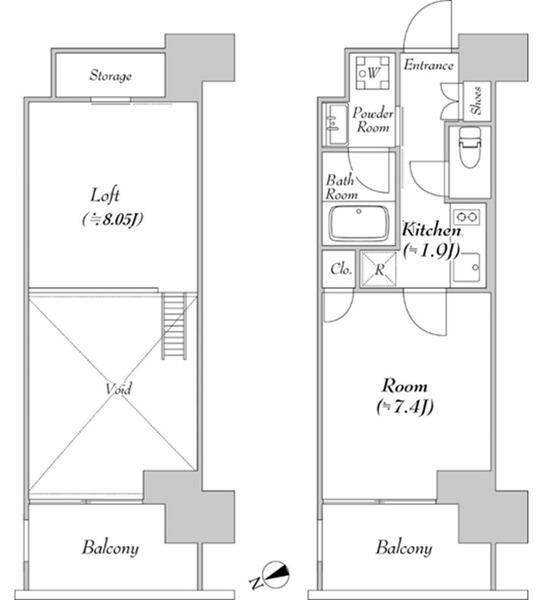 【港区海岸のマンションの間取り】