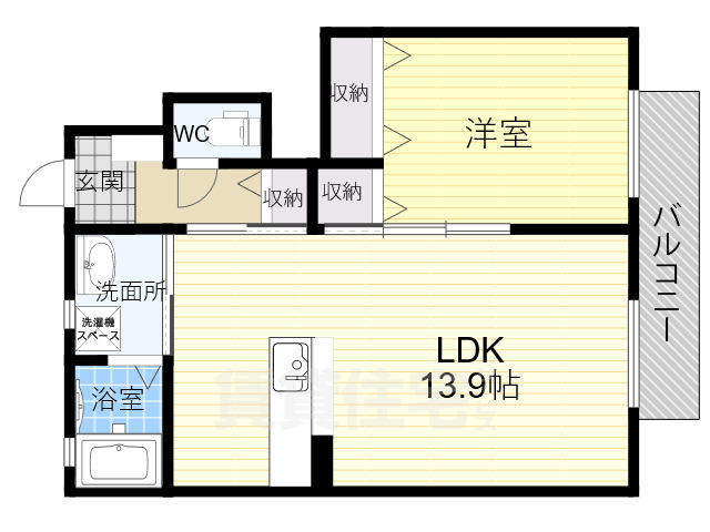 大和郡山市昭和町のアパートの間取り