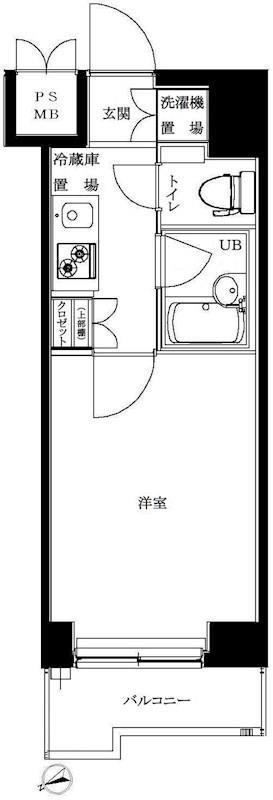 新宿区北新宿のマンションの間取り