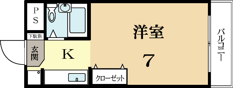 城陽市平川のマンションの間取り