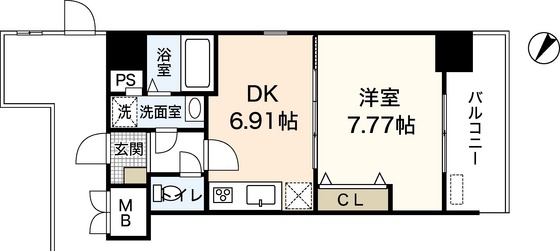 広島市中区東平塚町のマンションの間取り