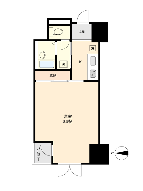 仙台市宮城野区榴岡のマンションの間取り