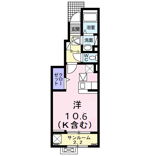 高岡市石瀬のアパートの間取り