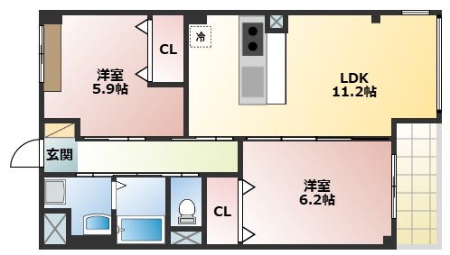 エルヴィータ大山崎の間取り