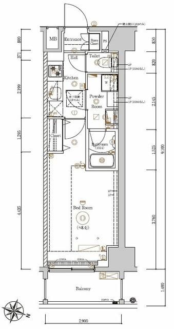 足立区新田のマンションの間取り