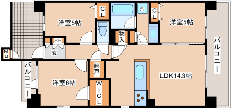 神戸市須磨区大池町のマンションの間取り