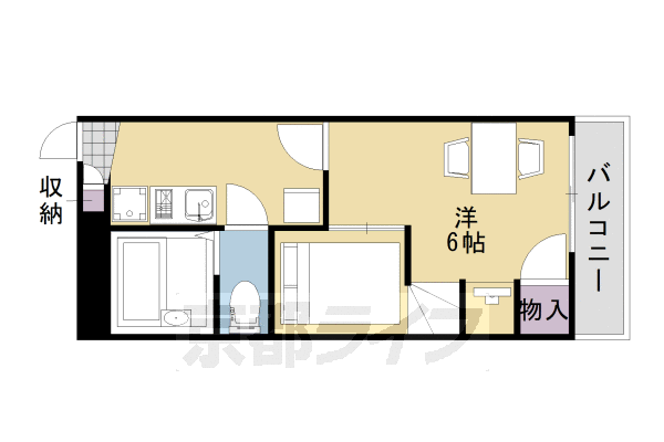 京都市西京区大枝塚原町のアパートの間取り