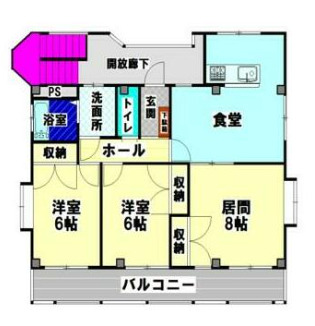 桶川市下日出谷西のアパートの間取り