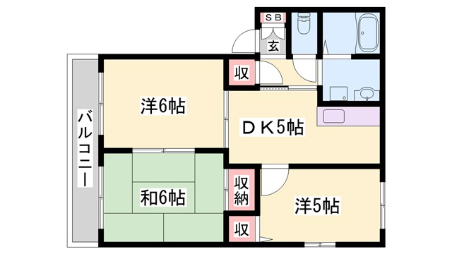 加東市上滝野のアパートの間取り