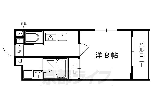 京阪鴨東線 出町柳駅 徒歩22分 5階建 築8年の間取り写真