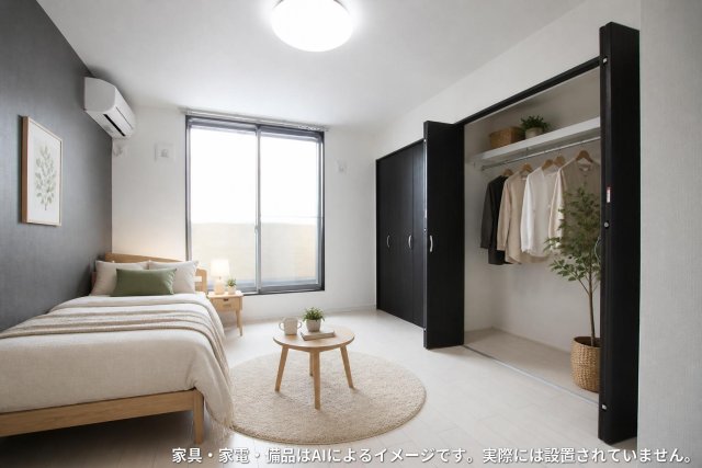 居室・リビング　※家具・家電・備品等はＡＩ画像生成により配置例を示したもので