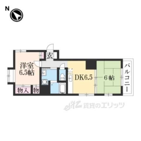 京都市左京区岩倉花園町のアパートの間取り