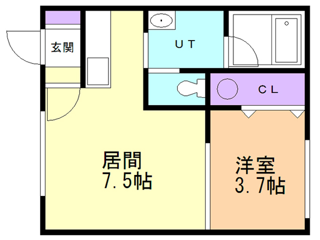 函館市上野町のアパートの間取り