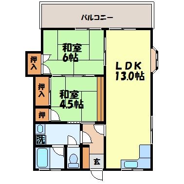 エステート虹が丘Bの間取り