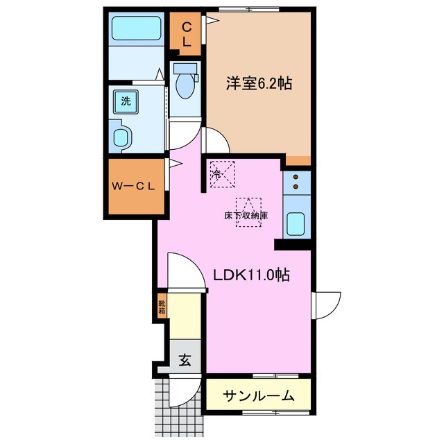 三重県桑名市多度町香取（アパート）の賃貸物件の間取り