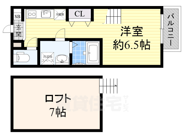 堺市堺区老松町のアパートの間取り