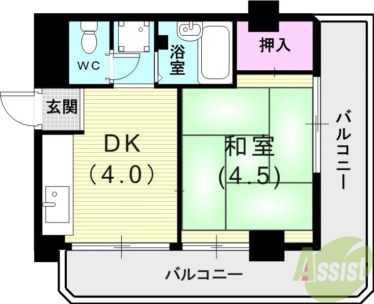 【東芦屋マンションの間取り】