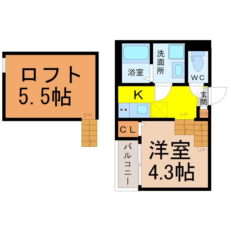 名古屋市中川区柳森町のアパートの間取り