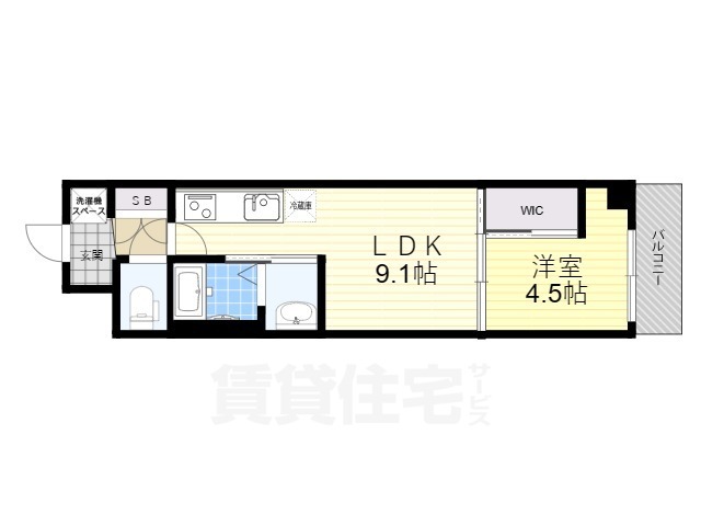 京都市南区八条源町のマンションの間取り