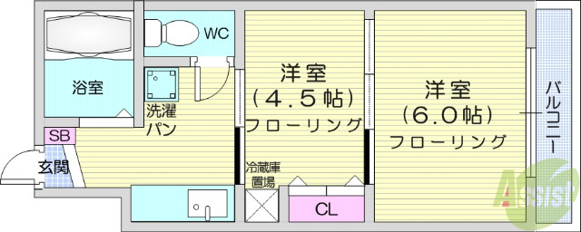 イーグルハイツ銀杏町の間取り