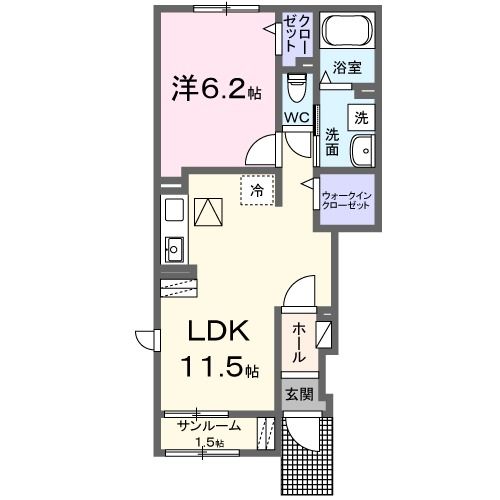 倉敷市玉島乙島のアパートの間取り