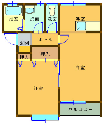 スカイハープ２号棟の間取り