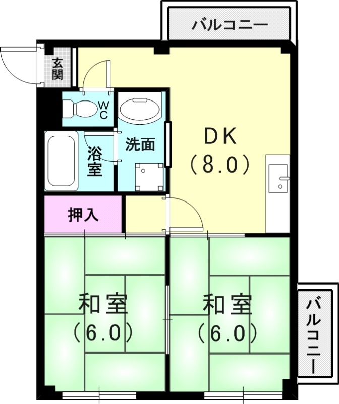 川島マンションの間取り