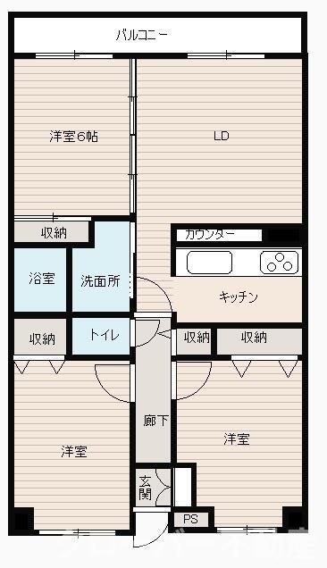 坂出市久米町のマンションの間取り