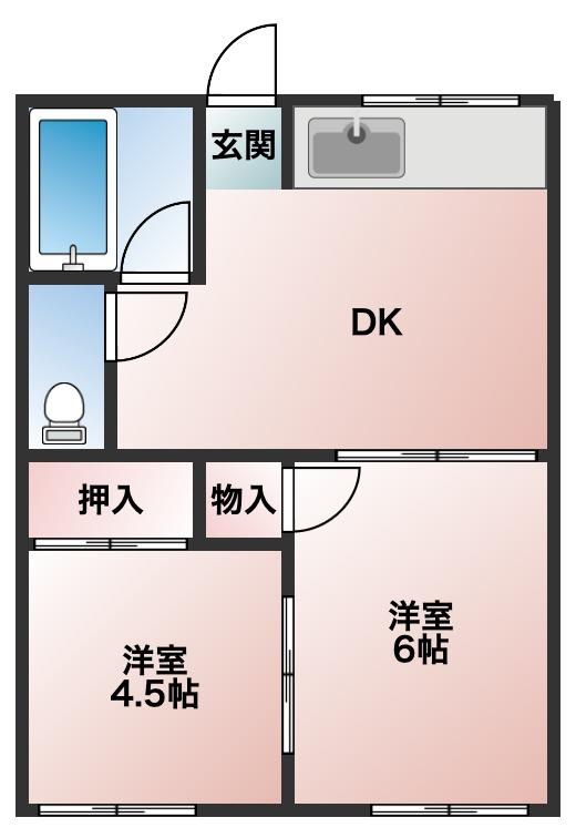 大只越ハイムの間取り