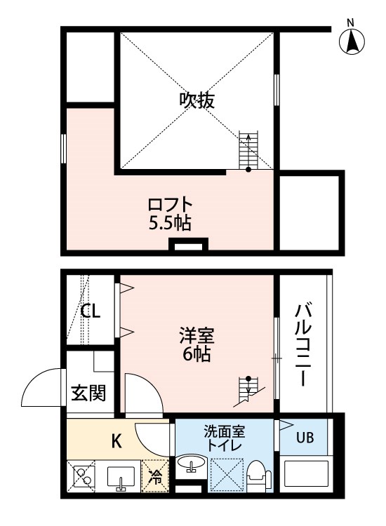 名古屋市守山区鳥神町のアパートの間取り