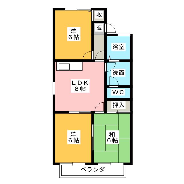 サニーコートＢ棟の間取り