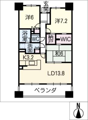 リーデンススクエア大垣駅前通205号室の間取り