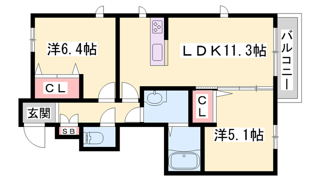 シャーメゾン今福の間取り